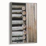 Rustic Wall Art - Weathered Log Cabin Wall Detail, Farmhouse Decor Print