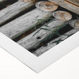 Rustic Wall Art - Weathered Log Cabin Wall Detail, Farmhouse Decor Print