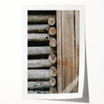 Rustic Wall Art - Weathered Log Cabin Wall Detail, Farmhouse Decor Print