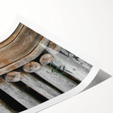 Rustic Wall Art - Weathered Log Cabin Wall Detail, Farmhouse Decor Print