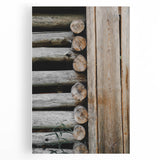 Rustic Wall Art - Weathered Log Cabin Wall Detail, Farmhouse Decor Print