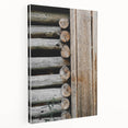 Rustic Wall Art - Weathered Log Cabin Wall Detail, Farmhouse Decor Print