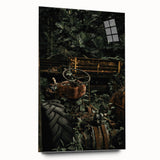 Rustic Wall Art - Abandoned Tractor Overgrown with Vines, Farmhouse Decor