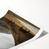 Mountain Grazing Horses, Rustic Landscape Wall Art Print