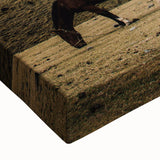 Mountain Grazing Horses, Rustic Landscape Wall Art Print