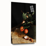 Rustic Wall Art - Still Life with Lychee and Leaves for Farmhouse Decor