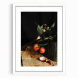 Rustic Wall Art - Still Life with Lychee and Leaves for Farmhouse Decor