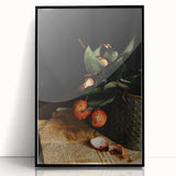 Rustic Wall Art - Still Life with Lychee and Leaves for Farmhouse Decor