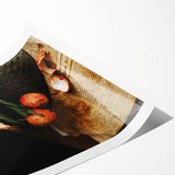 Rustic Wall Art - Still Life with Lychee and Leaves for Farmhouse Decor