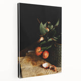 Rustic Wall Art - Still Life with Lychee and Leaves for Farmhouse Decor