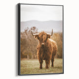 Rustic Wall Art - Highland Cow in Pasture for Farmhouse Nature Decor