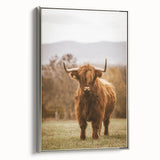 Rustic Wall Art - Highland Cow in Pasture for Farmhouse Nature Decor