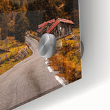 Rustic Wall Art - Country Road and Wooden Cabin for Farmhouse Decor