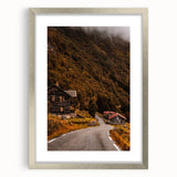 Rustic Wall Art - Country Road and Wooden Cabin for Farmhouse Decor