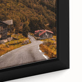 Rustic Wall Art - Country Road and Wooden Cabin for Farmhouse Decor