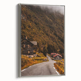 Rustic Wall Art - Country Road and Wooden Cabin for Farmhouse Decor