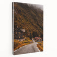 Rustic Wall Art - Country Road and Wooden Cabin for Farmhouse Decor