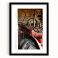 Rustic Wall Art - Vintage Red Tractor in Barn for Farmhouse Charm