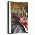 Rustic Wall Art - Vintage Red Tractor in Barn for Farmhouse Charm