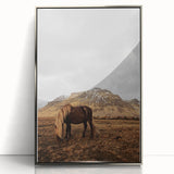 Rustic Wall Art - Wild Horse in Mountain Landscape for Farmhouse Decor