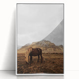 Rustic Wall Art - Wild Horse in Mountain Landscape for Farmhouse Decor