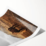 Rustic Wall Art - Wild Horse in Mountain Landscape for Farmhouse Decor