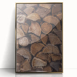 Rustic Wall Art - Stacked Firewood for Cozy Farmhouse Decor