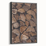 Rustic Wall Art - Stacked Firewood for Cozy Farmhouse Decor