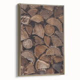 Rustic Wall Art - Stacked Firewood for Cozy Farmhouse Decor