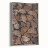 Rustic Wall Art - Stacked Firewood for Cozy Farmhouse Decor
