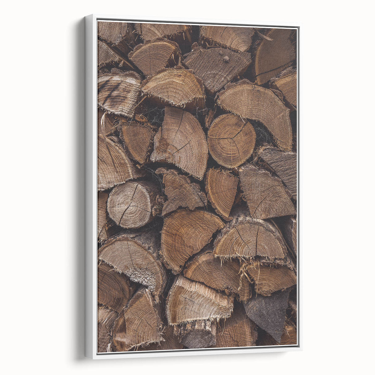 Rustic Wall Art - Stacked Firewood for Cozy Farmhouse Decor