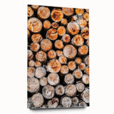 Rustic Wall Art - Stacked Firewood Close-Up for Cozy Farmhouse Decor