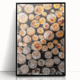 Rustic Wall Art - Stacked Firewood Close-Up for Cozy Farmhouse Decor