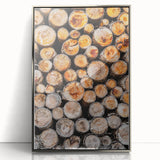 Rustic Wall Art - Stacked Firewood Close-Up for Cozy Farmhouse Decor
