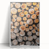 Rustic Wall Art - Stacked Firewood Close-Up for Cozy Farmhouse Decor