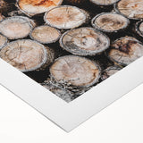 Rustic Wall Art - Stacked Firewood Close-Up for Cozy Farmhouse Decor