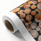 Rustic Wall Art - Stacked Firewood Close-Up for Cozy Farmhouse Decor