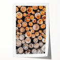 Rustic Wall Art - Stacked Firewood Close-Up for Cozy Farmhouse Decor