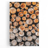 Rustic Wall Art - Stacked Firewood Close-Up for Cozy Farmhouse Decor