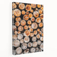 Rustic Wall Art - Stacked Firewood Close-Up for Cozy Farmhouse Decor