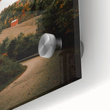 Rustic Landscape Art - Serene Country Road with Distant Red Barn