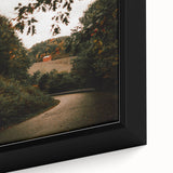 Rustic Landscape Art - Serene Country Road with Distant Red Barn