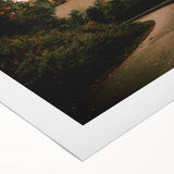 Rustic Landscape Art - Serene Country Road with Distant Red Barn