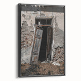 Rustic Art - Weathered Doorway of Abandoned Building Wall Decor