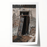Rustic Art - Weathered Doorway of Abandoned Building Wall Decor