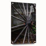 Rustic Farmhouse Art - Vintage Wooden Wagon Wheel Wall Art Decor