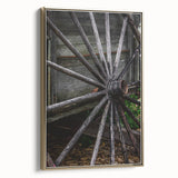 Rustic Farmhouse Art - Vintage Wooden Wagon Wheel Wall Art Decor