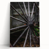 Rustic Farmhouse Art - Vintage Wooden Wagon Wheel Wall Art Decor