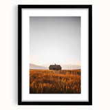 Rustic Landscape Wall Art - Abandoned Farmhouse in Golden Field