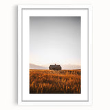Rustic Landscape Wall Art - Abandoned Farmhouse in Golden Field
